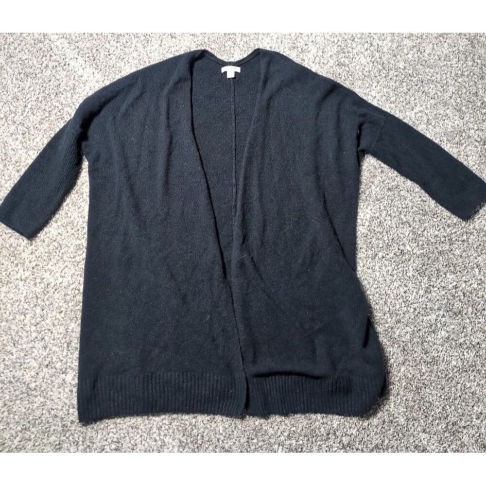 Goodthreads Women's S Small Relaxed Fit Cardigan Sweater Black Open
